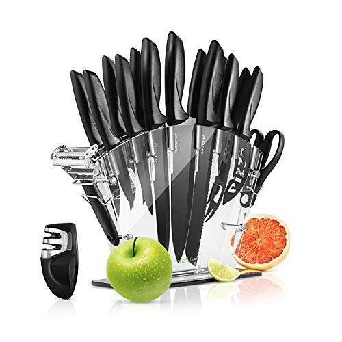 17 Piece Kitchen Knife Set – Stainless Steel Kitchen Precision Knives Set w/ 6 Steak Knives