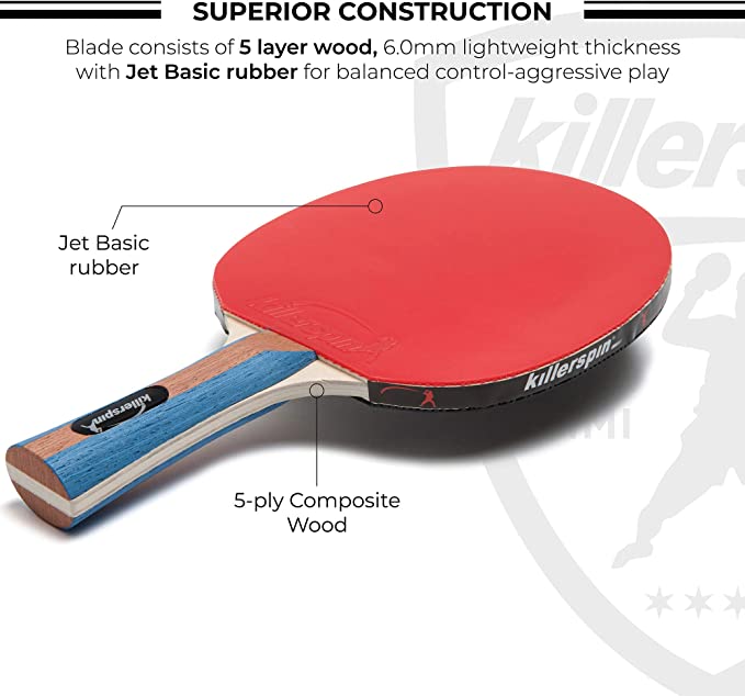 Killerspin JET SET 4 Ping Pong Paddle Set with 6 Balls - Image 2