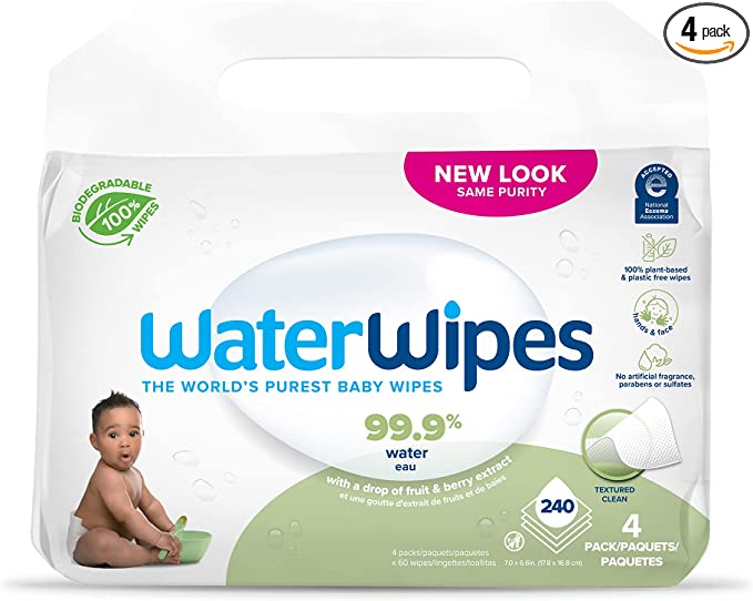 WaterWipes Biodegradable Textured Clean, Toddler & Baby Wipes