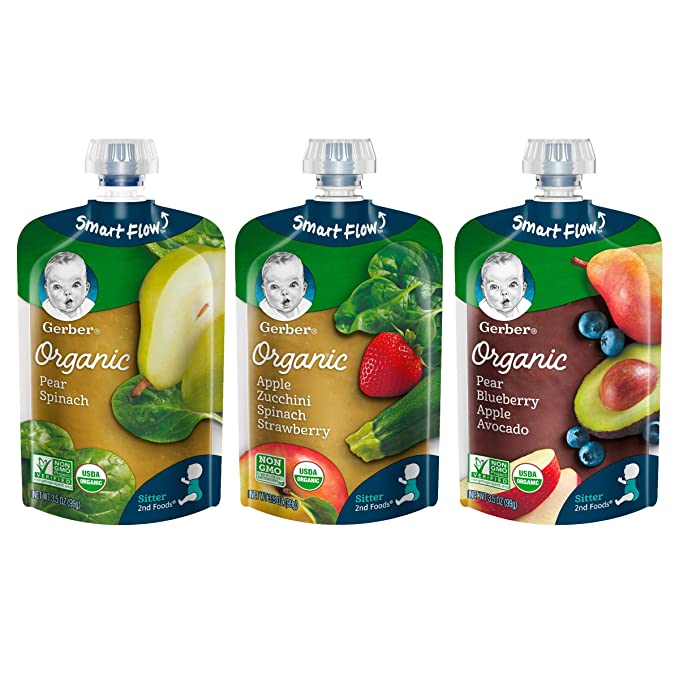 Gerber Organic Baby Food Pouches, 2nd Foods for Sitter, Fruit & Veggie Variety Pack